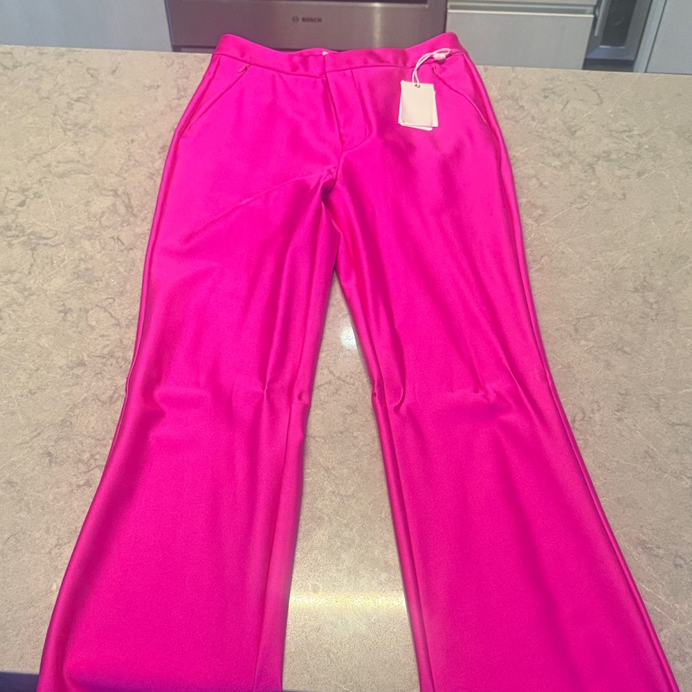 Good American Vibrant Pink Flared Pants